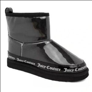 JUICY COUTURE KLASH BOOTIE BOOTS BLACK CLEAR LOGO SIZE 9